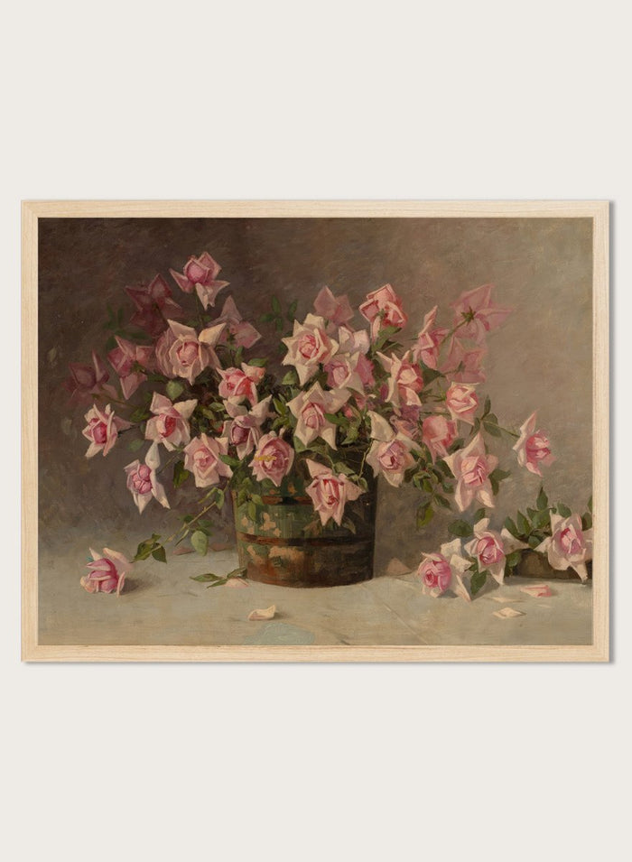 "Still life with Pink Roses" Art Print_Sugar & Canvas_Amédée Joullin