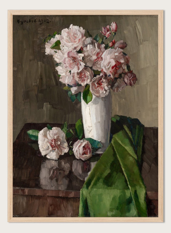 "Still Life with Pink Roses" Art Print_Sugar & Canvas_Hermann Goebel