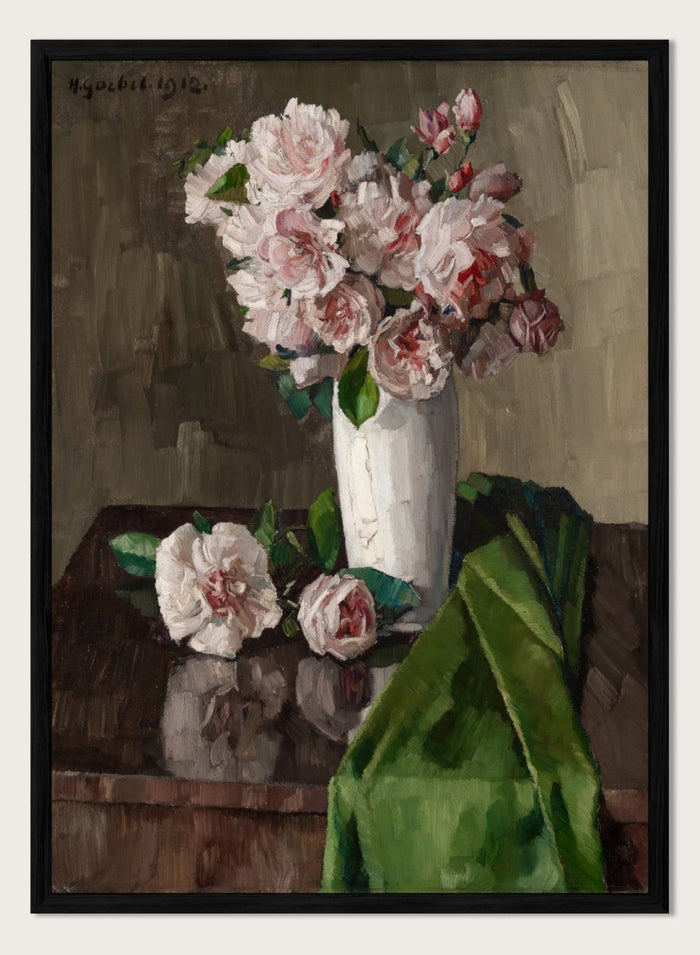 "Still Life with Pink Roses" Art Print_Sugar & Canvas_Hermann Goebel