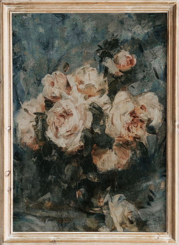 "Still life with Roses in a Glass Vase" Art Print_Sugar & Canvas_Charles Hermans