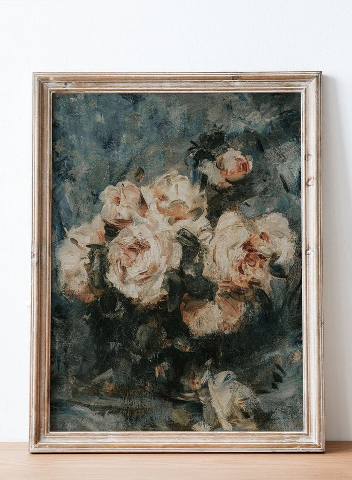 "Still life with Roses in a Glass Vase" Art Print_Sugar & Canvas_Charles Hermans