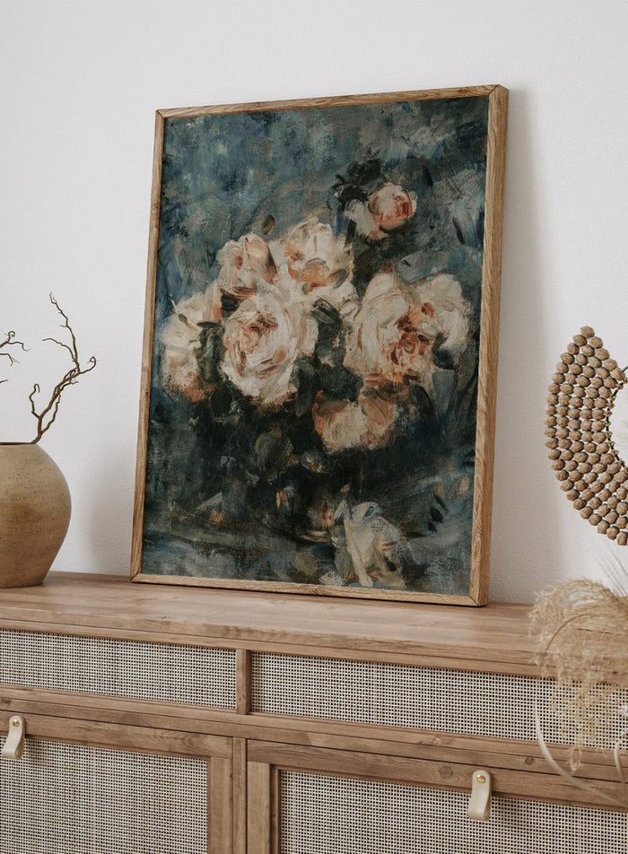 "Still life with Roses in a Glass Vase" Art Print_Sugar & Canvas_Charles Hermans