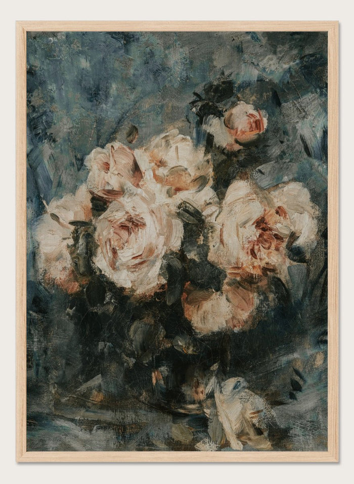 "Still life with Roses in a Glass Vase" Art Print_Sugar & Canvas_Charles Hermans
