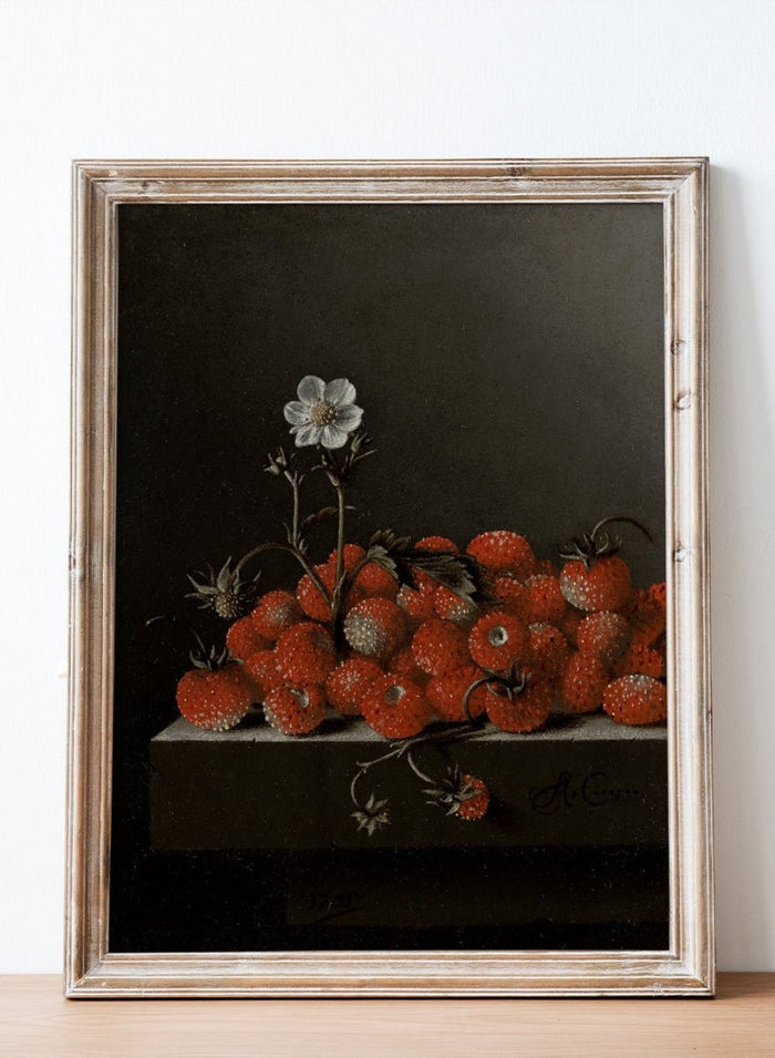 "Still Life with Wild Strawberries" Art Print_Sugar & Canvas_Adriaen Coorte