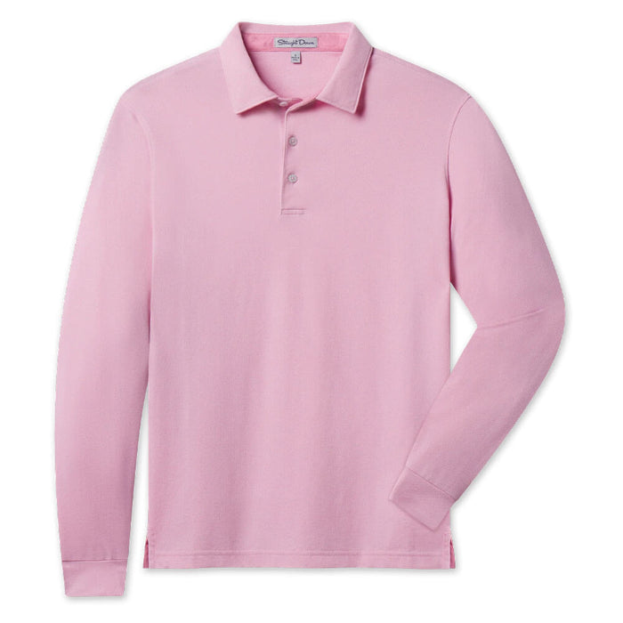 Straight Down Cambridge Longsleeve Golf Polo Punch - FA26 Men