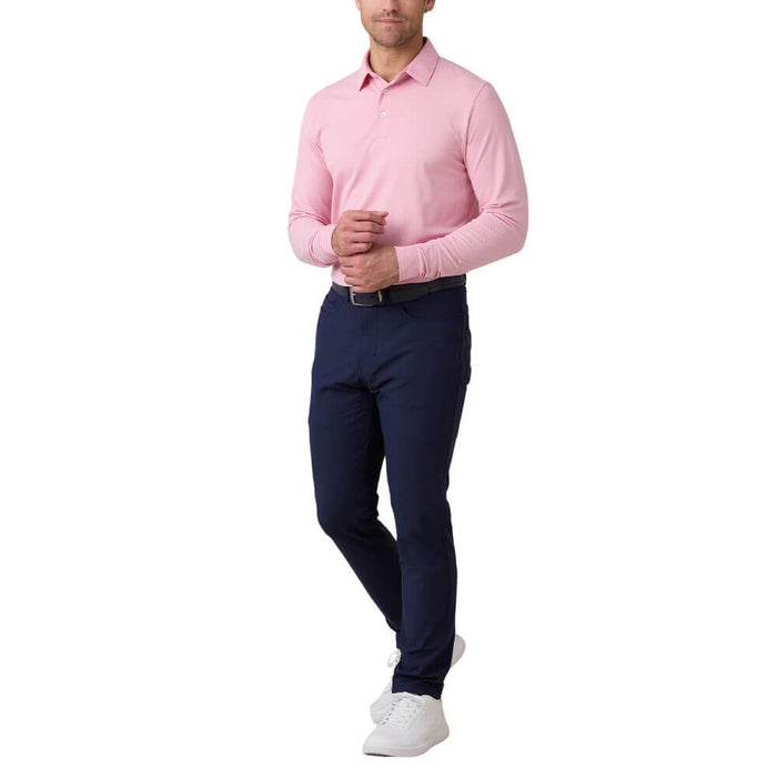 Straight Down Cambridge Longsleeve Golf Polo Punch - FA26 Men