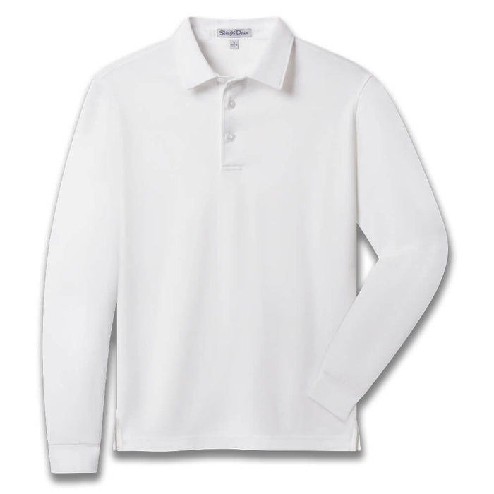 Straight Down Cambridge Longsleeve Golf Polo White - FA26 Men