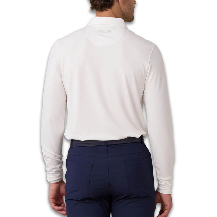 Straight Down Cambridge Longsleeve Golf Polo White - FA26 Men