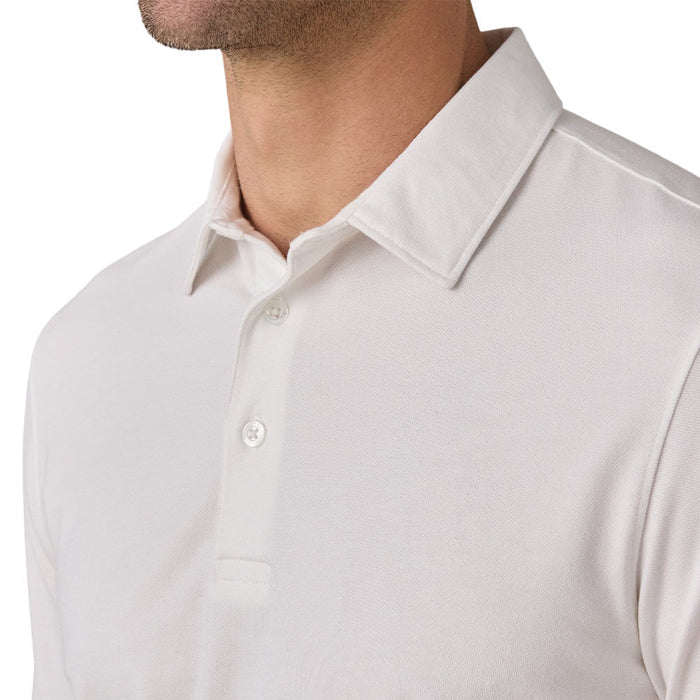 Straight Down Cambridge Longsleeve Golf Polo White - FA26 Men