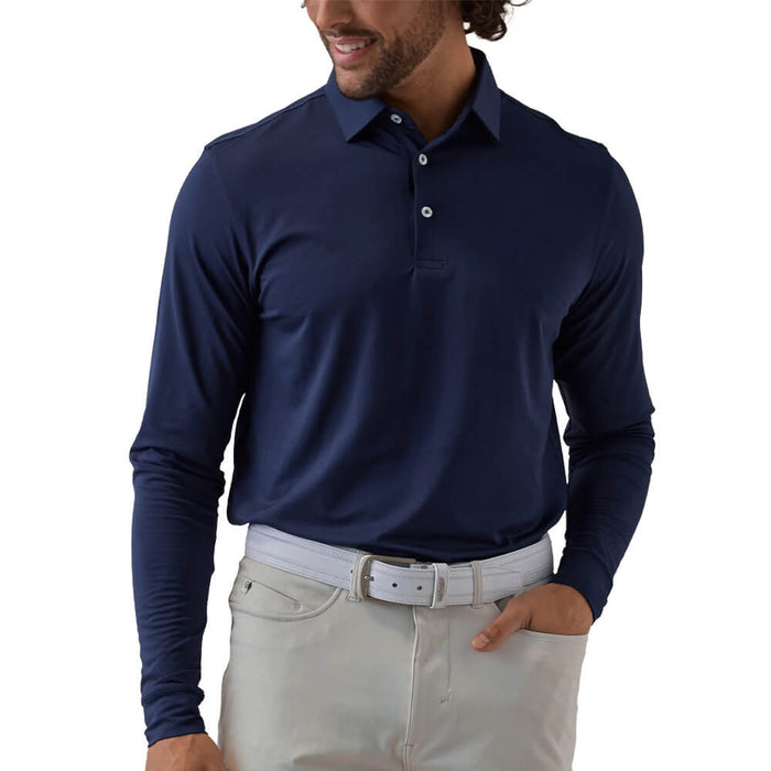 Straight Down Stearns Longsleeve Golf Polo New Indigo - SP26 Men