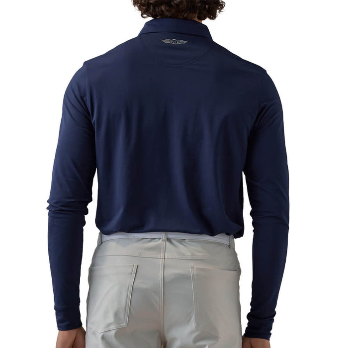Straight Down Stearns Longsleeve Golf Polo New Indigo - SP26 Men