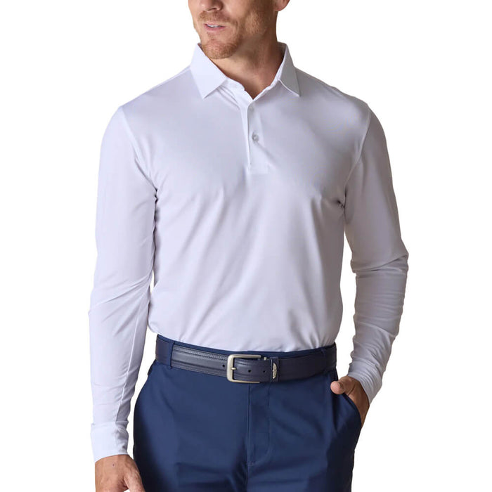 Straight Down Stearns Longsleeve Golf Polo White - SP26 Men