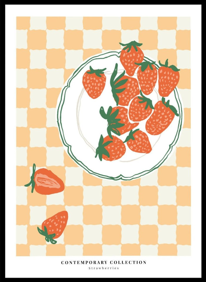 Strawberries Kitchen Illustration Art Print_Sugar & Canvas_Sugar & Canvas