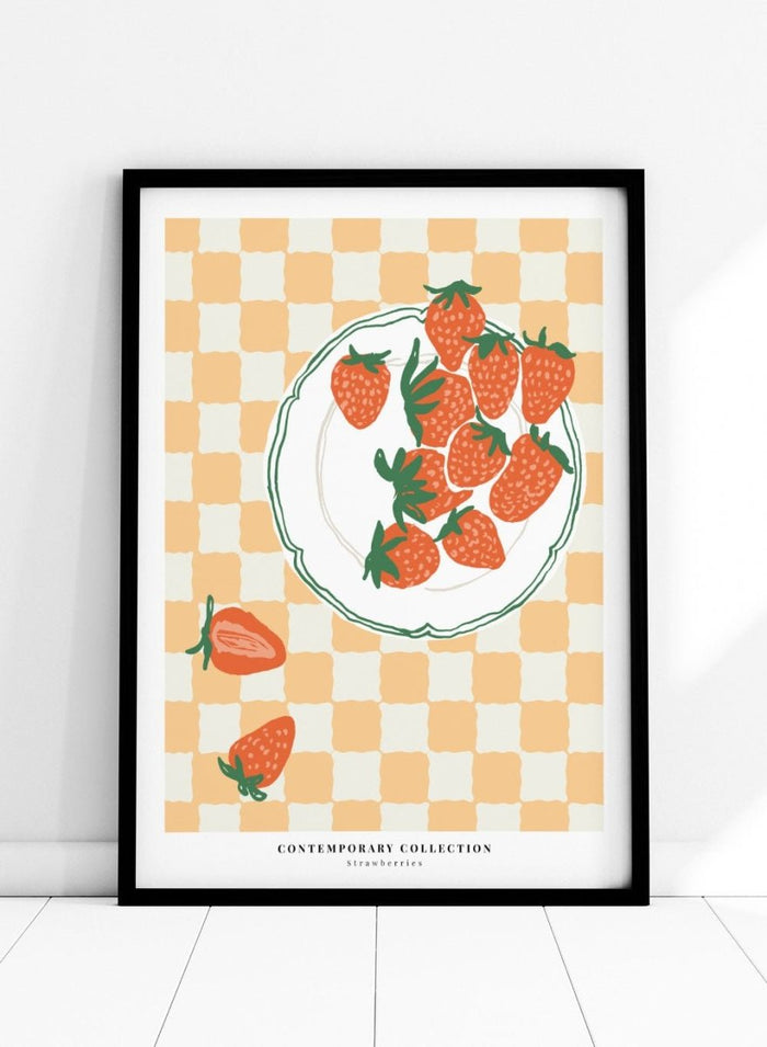 Strawberries Kitchen Illustration Art Print_Sugar & Canvas_Sugar & Canvas