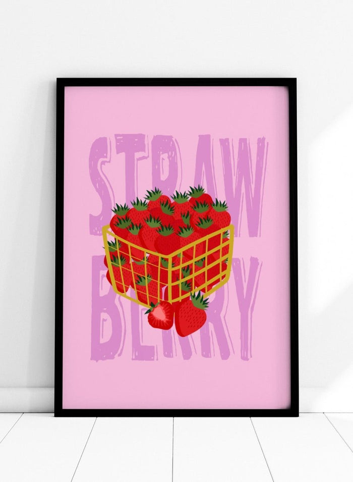 ‘Strawberry Basket’ Aesthetic Art Print_Sugar & Canvas_Sugar & Canvas