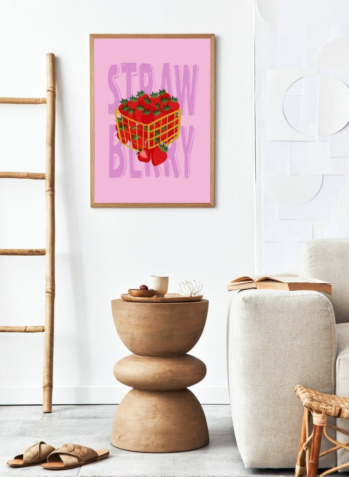‘Strawberry Basket’ Aesthetic Art Print_Sugar & Canvas_Sugar & Canvas