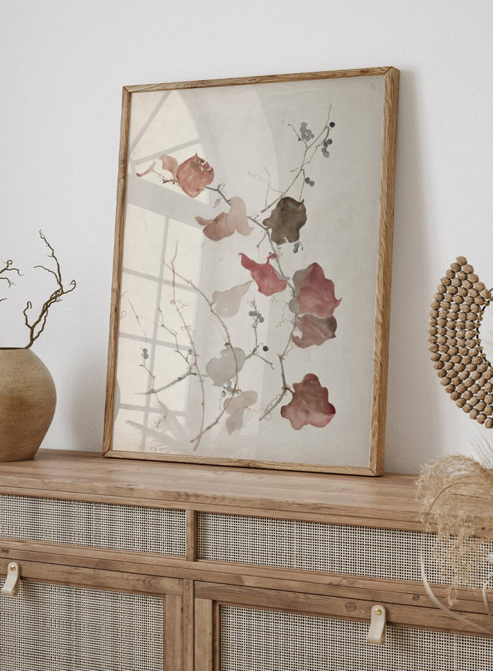 "Study of Clematis Vine with Blueberries" Art Print_Sugar & Canvas_Sophia L. Crownfield