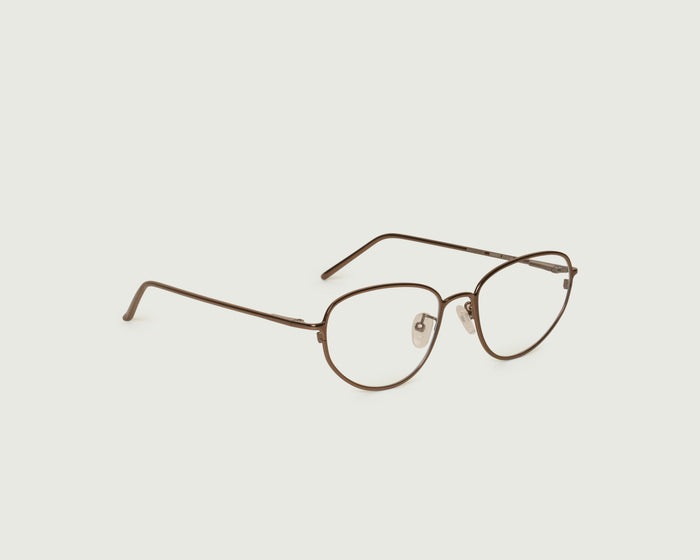 Brass::Suki Eyeglasses cateye Brown metal front diagonal