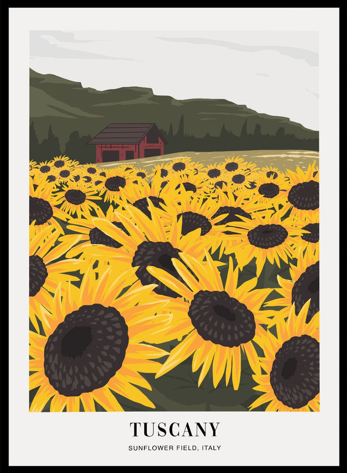 Sunflower Field in Tuscany Italy Art Print_Sugar & Canvas
