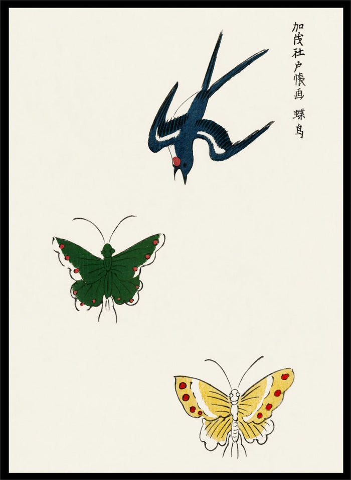Taguchi Tomoki - Swallow and Butterflies Art Print_Sugar & Canvas_Taguchi Tomoki