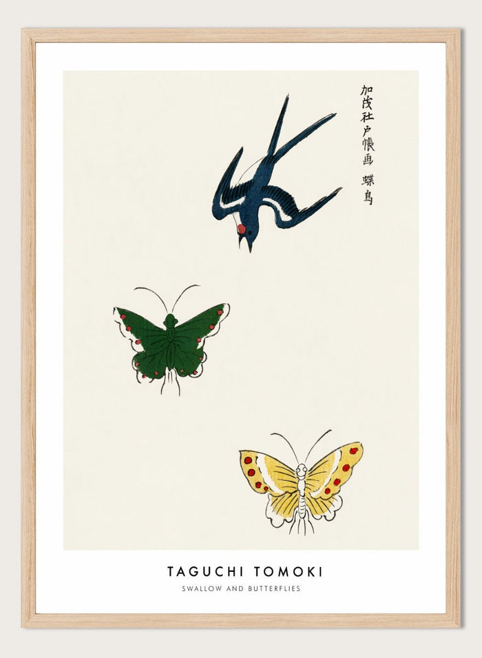 Taguchi Tomoki - Swallow and Butterflies Art Print_Sugar & Canvas_Taguchi Tomoki