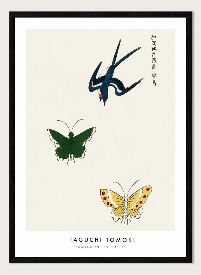 Taguchi Tomoki - Swallow and Butterflies Art Print_Sugar & Canvas_Taguchi Tomoki