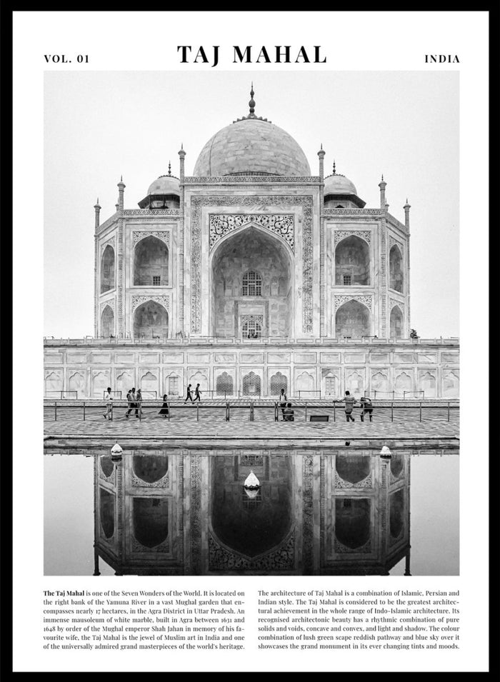 Taj Mahal Black and White City Art Print_Sugar & Canvas_Sugar & Canvas