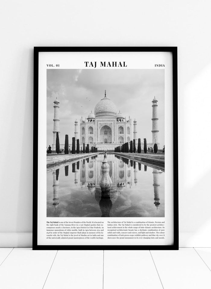 Taj Mahal Black and White City Art Print_Sugar & Canvas_Sugar & Canvas