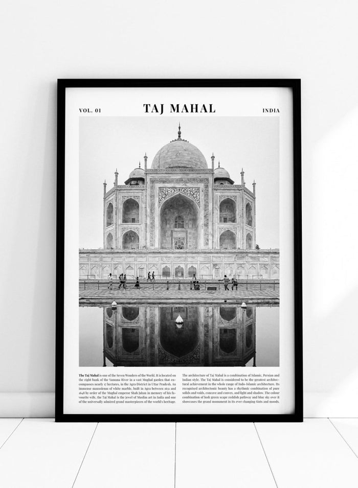 Taj Mahal Black and White City Art Print_Sugar & Canvas_Sugar & Canvas