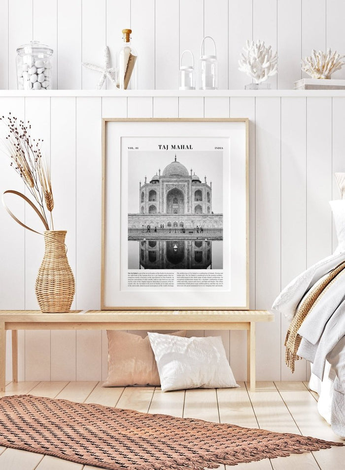 Taj Mahal Black and White City Art Print_Sugar & Canvas_Sugar & Canvas