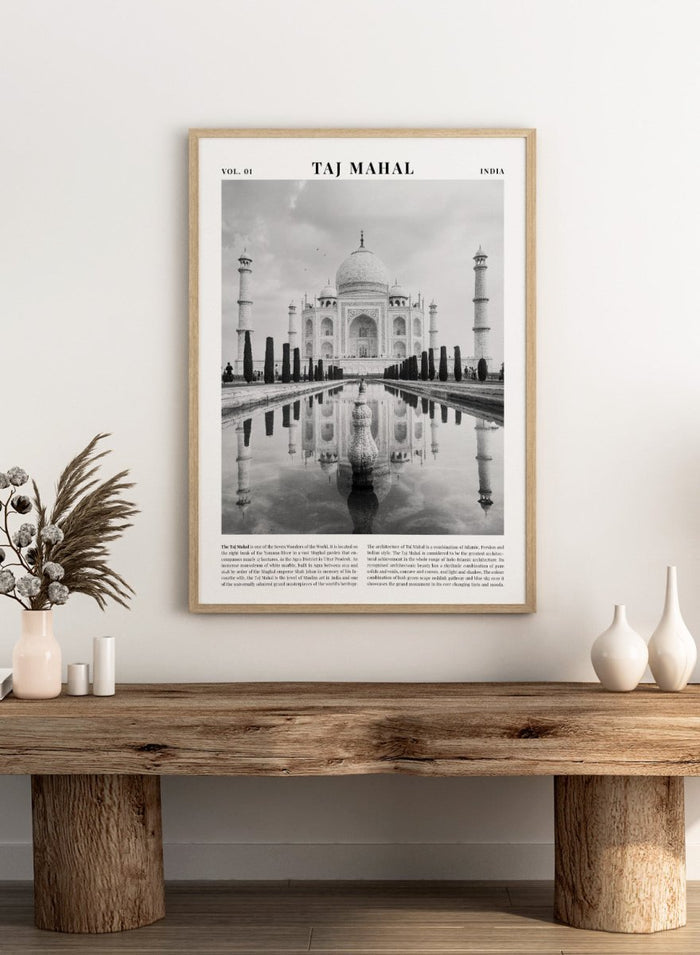 Taj Mahal Black and White City Art Print_Sugar & Canvas_Sugar & Canvas