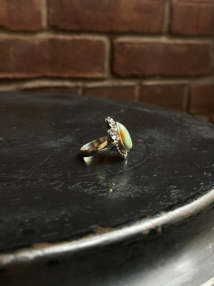 Teardrop Turquoise Ring | Sterling Silver | Handmade | Size 6 C944
