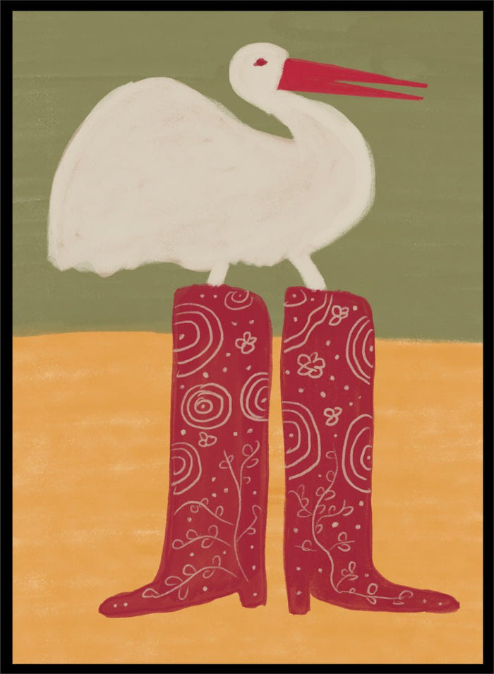 The Art Concept - Bird in Red Boots Art Print_Sugar & Canvas_The Art Concept
