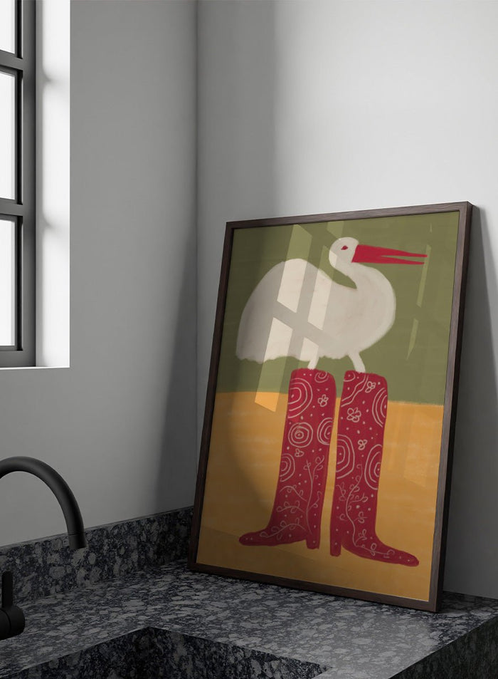 The Art Concept - Bird in Red Boots Art Print_Sugar & Canvas_The Art Concept