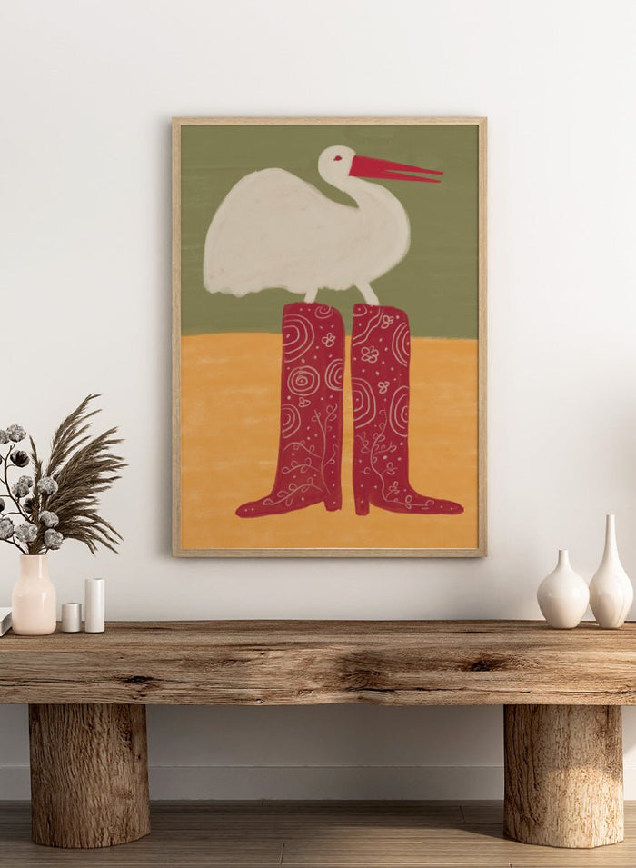 The Art Concept - Bird in Red Boots Art Print_Sugar & Canvas_The Art Concept