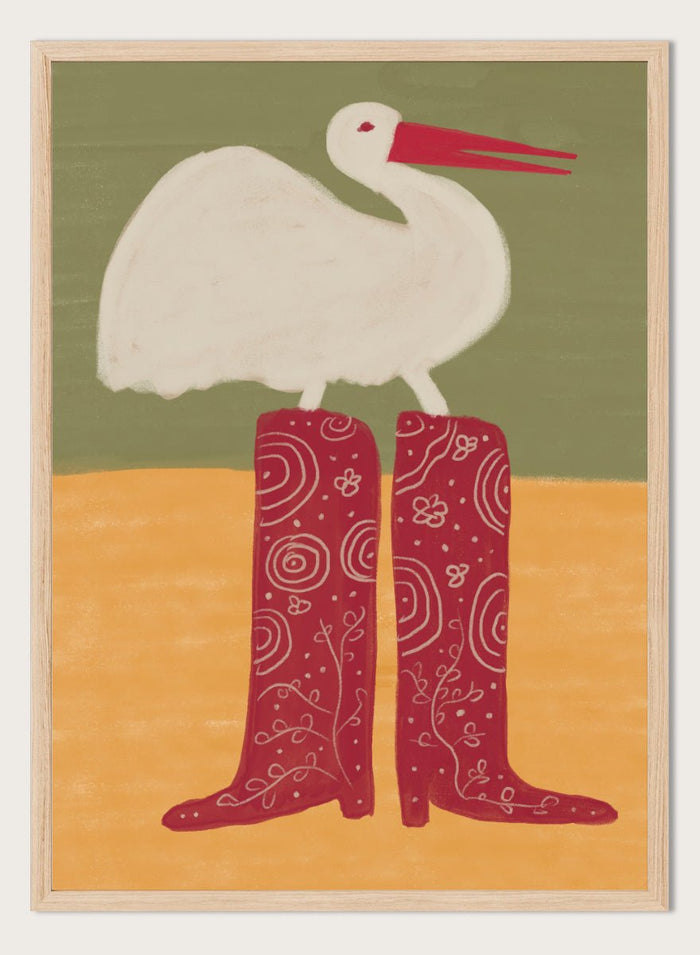 The Art Concept - Bird in Red Boots Art Print_Sugar & Canvas_The Art Concept