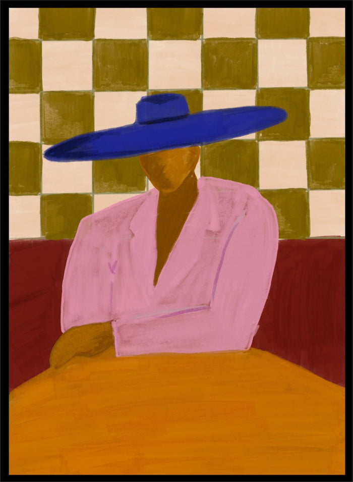 The Art Concept - Blue Hat Chic Art Print_Sugar & Canvas_The Art Concept