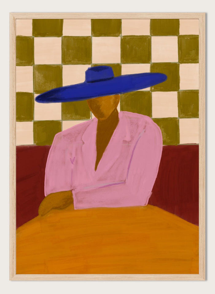 The Art Concept - Blue Hat Chic Art Print_Sugar & Canvas_The Art Concept