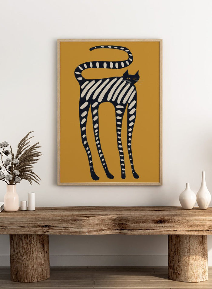 The Art Concept - Elegant Striped Cat Art Print_Sugar & Canvas_The Art Concept
