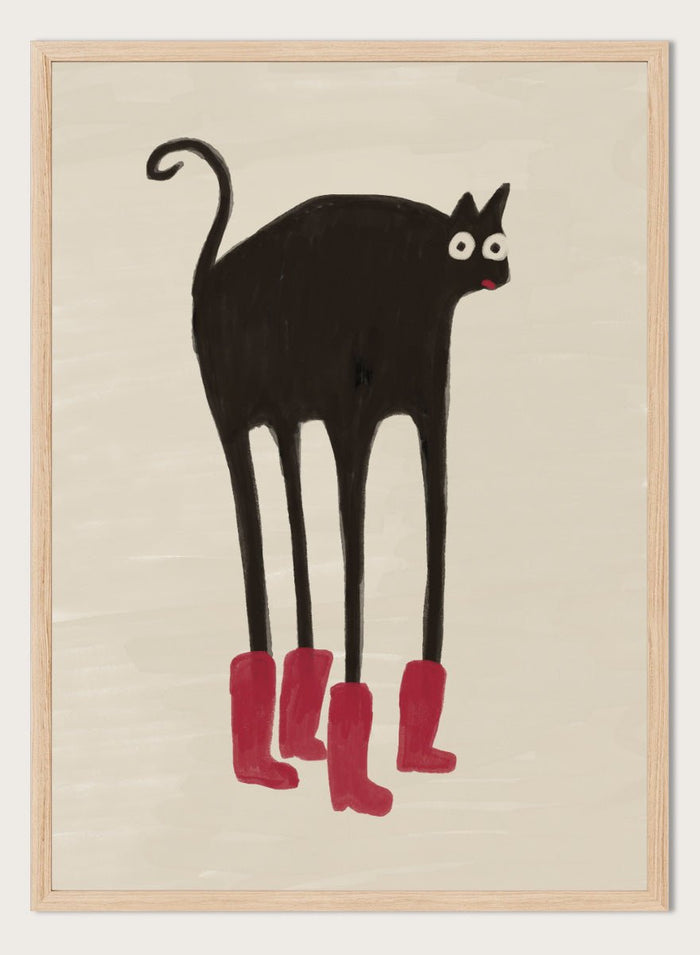 The Art Concept - Funny Black Cat Boots Art Print_Sugar & Canvas_The Art Concept