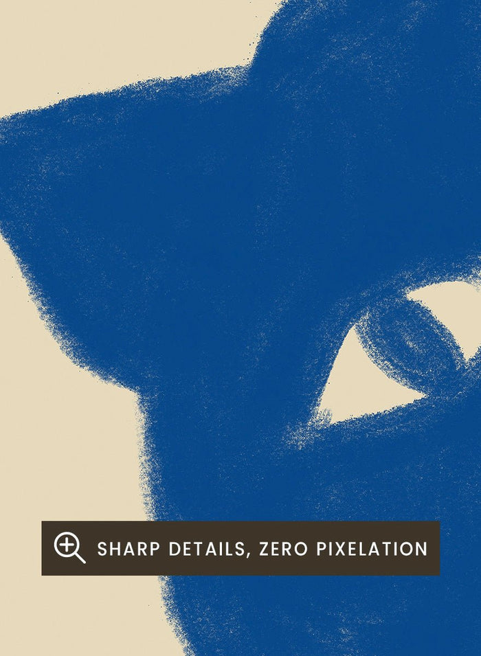 The Art Concept - Hanging Blue Cat Art Print_Sugar & Canvas_The Art Concept