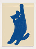 The Art Concept - Hanging Blue Cat Art Print_Sugar & Canvas_The Art Concept