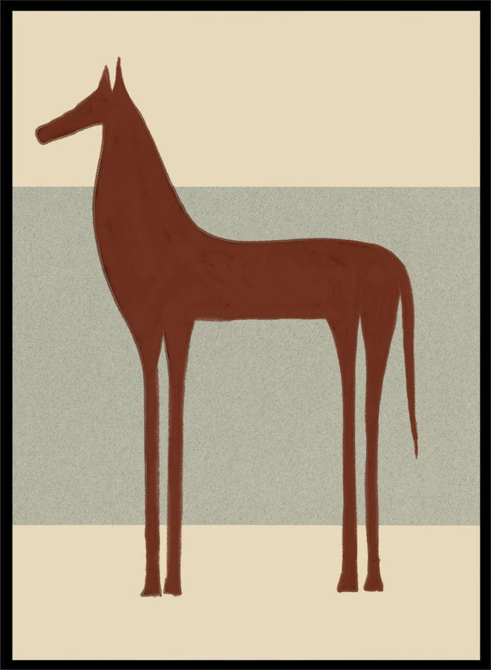 The Art Concept - Minimalist Brown Horse Art Print_Sugar & Canvas_The Art Concept