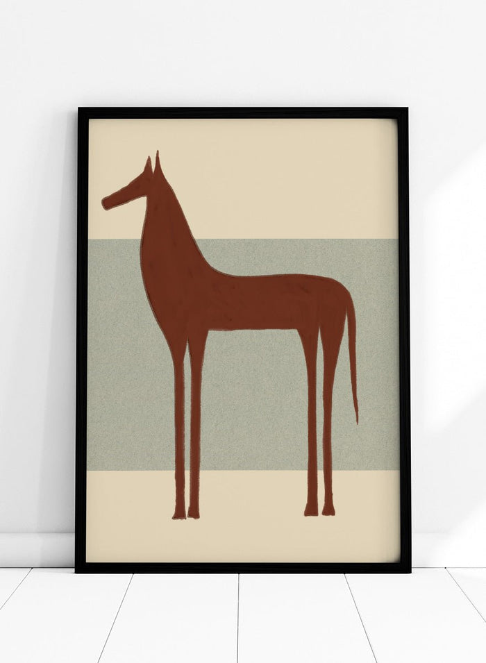 The Art Concept - Minimalist Brown Horse Art Print_Sugar & Canvas_The Art Concept