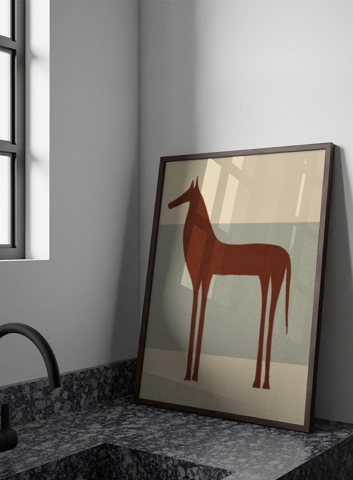 The Art Concept - Minimalist Brown Horse Art Print_Sugar & Canvas_The Art Concept