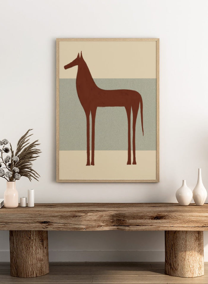 The Art Concept - Minimalist Brown Horse Art Print_Sugar & Canvas_The Art Concept