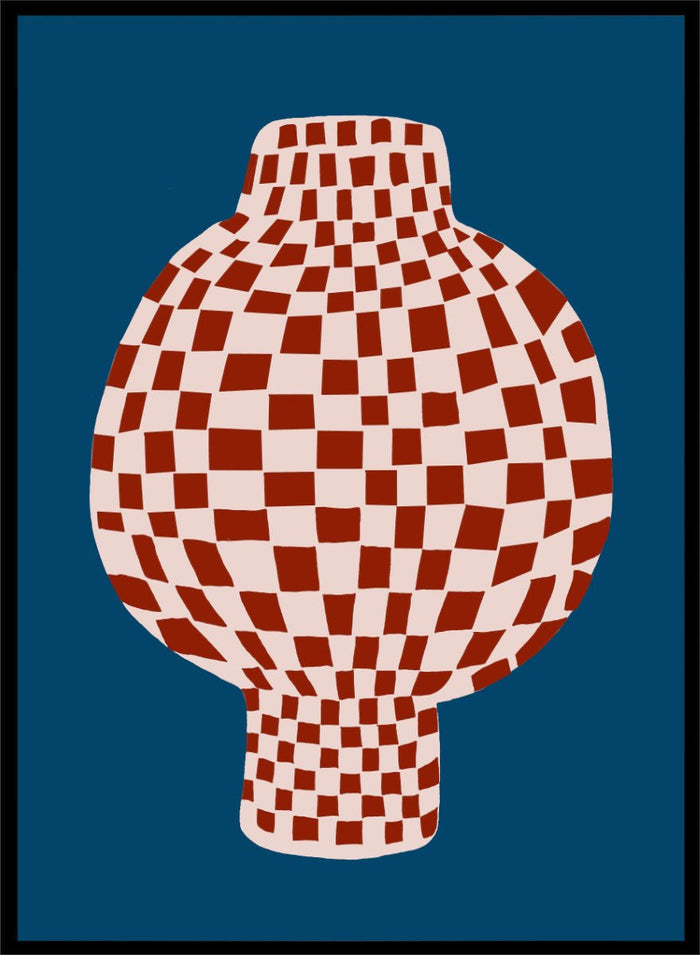 The Art Concept - Optical Checkered Vase Art Print_Sugar & Canvas_The Art Concept