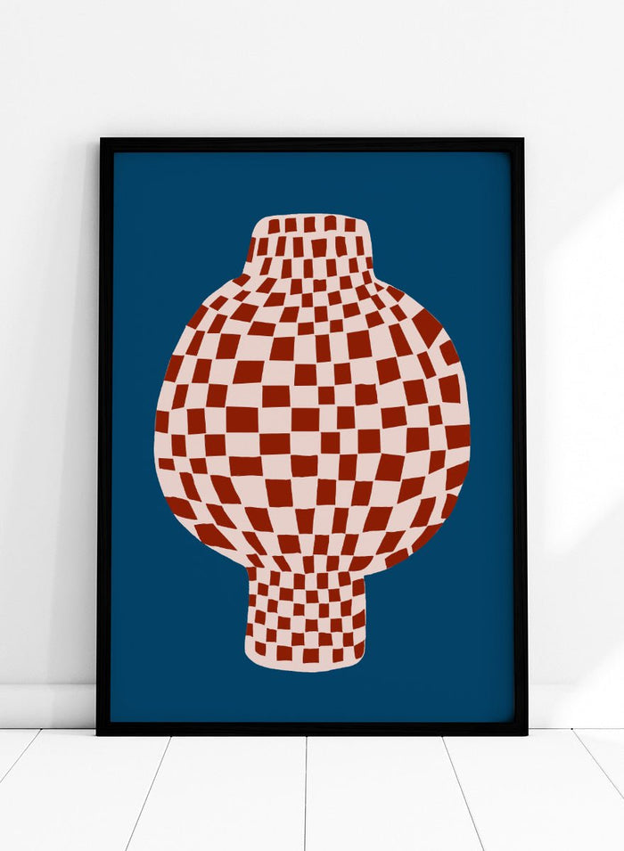 The Art Concept - Optical Checkered Vase Art Print_Sugar & Canvas_The Art Concept