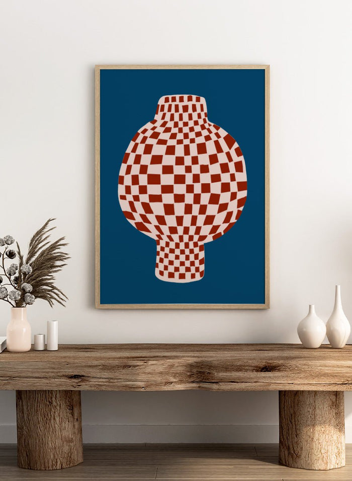 The Art Concept - Optical Checkered Vase Art Print_Sugar & Canvas_The Art Concept