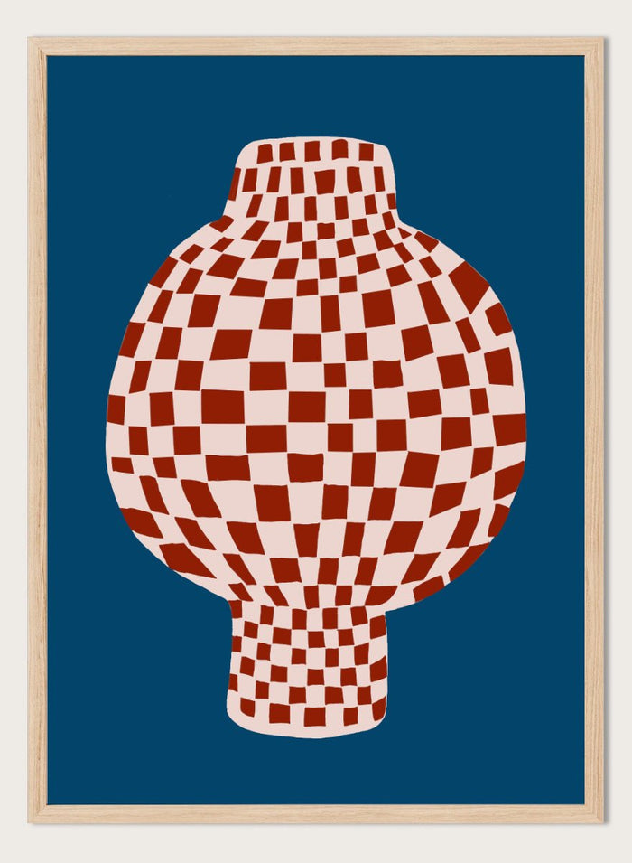 The Art Concept - Optical Checkered Vase Art Print_Sugar & Canvas_The Art Concept